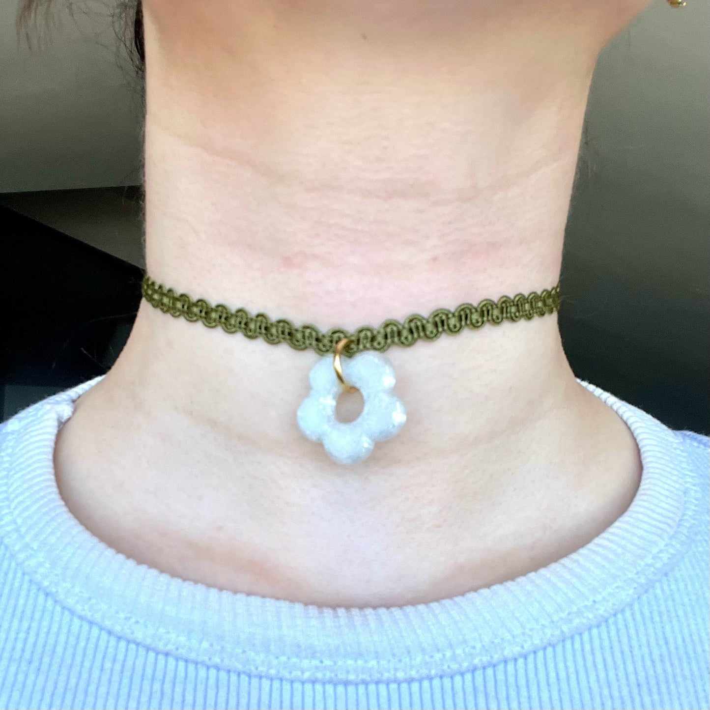 choker - garden lace green