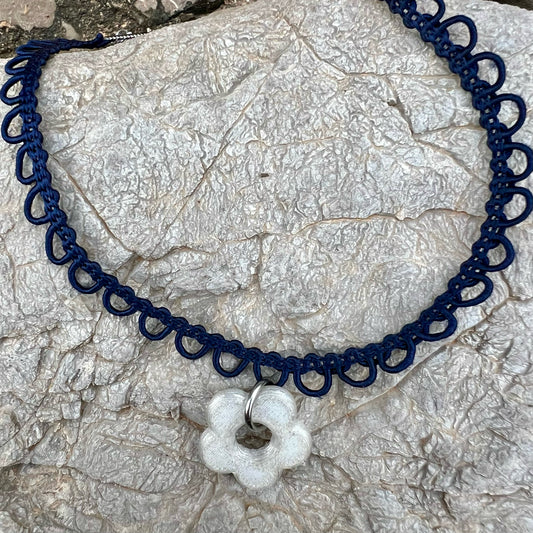 choker - garden lace blu